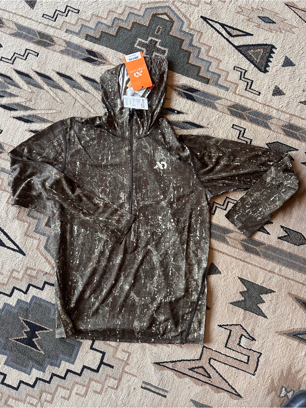 First Lite Men's Hooded Pullover in Moss Green Camo